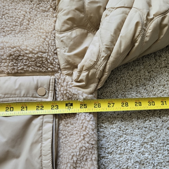 Athleta Fleece Hybrid Jacket Womens XL Tan Cropped - Picture 11 of 12